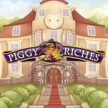 Piggy Riches slot logo by NetEnt at Realz Casino