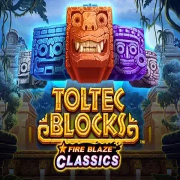 Fire Blaze: Toltec Blocks logo by Rarestone Gaming Realz Casino